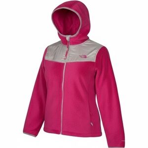 The North Face Girls XL Fleece Full Zip Hoodie Jacket Hot Pink and Gray